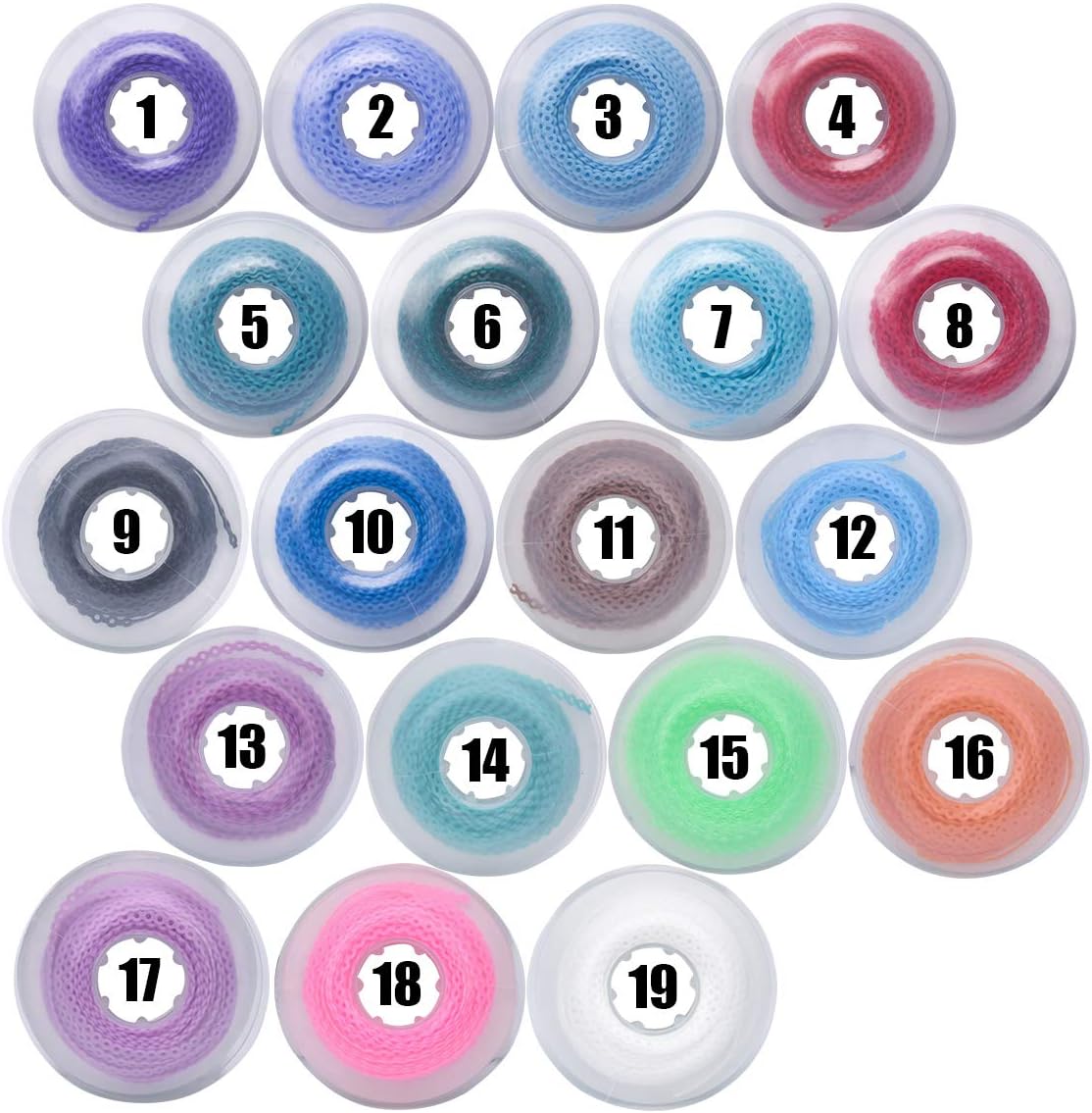 AnhuaDental Colorful Orthodontic Braces Rubber Chains,Dental Rubber Chains for Braces Power Chains for Orthodontic Treatment