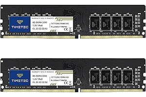 Timetec 16GB KIT (2x8GB) DDR4 3200MHz (PC4-3200AA) PC4-25600 UDIMM Desktop RAM – 288-Pin 1.2V CL22 Non-ECC Unbuffered DIMM Me