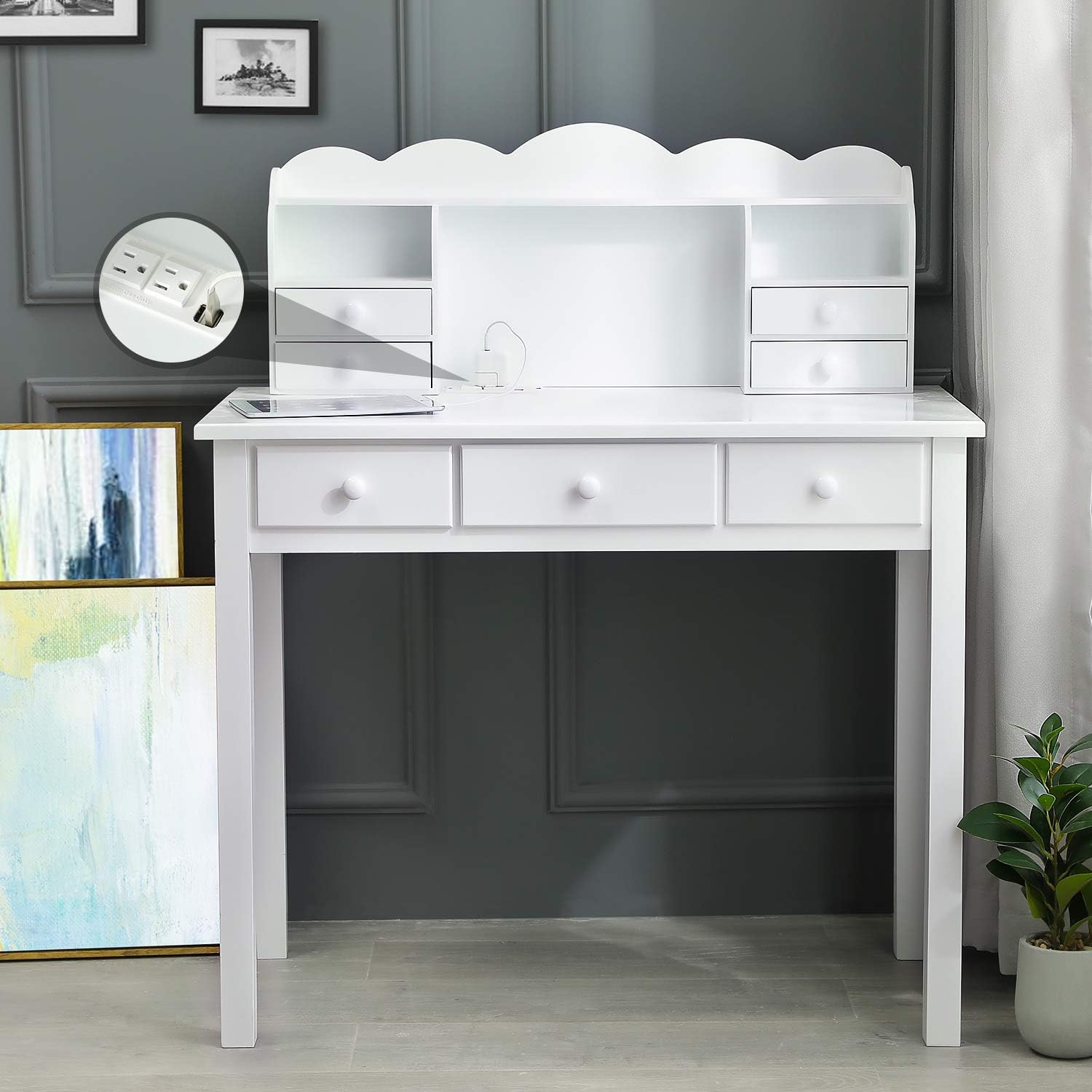 White Writing Desk With Drawers Amazon Available in different wood