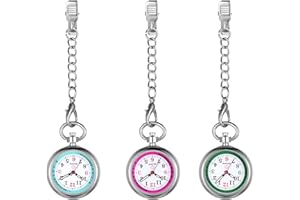 Avaner Clip on Hanging Lapel Watch, Nurse Fob Watch, Analog Quartz Pocket Watch with Pulsometer Scale and Luminous Hand
