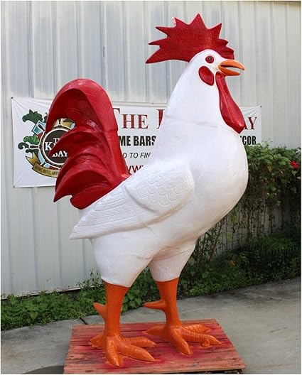 Amazoncom The Kings Bay Red Giant Rooster Chicken Statue