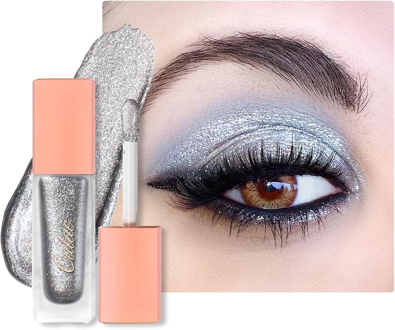 Oulac Liquid Glitter Eyeshadow Silver Shimmer 6.8g Vegan Cruelty-Free