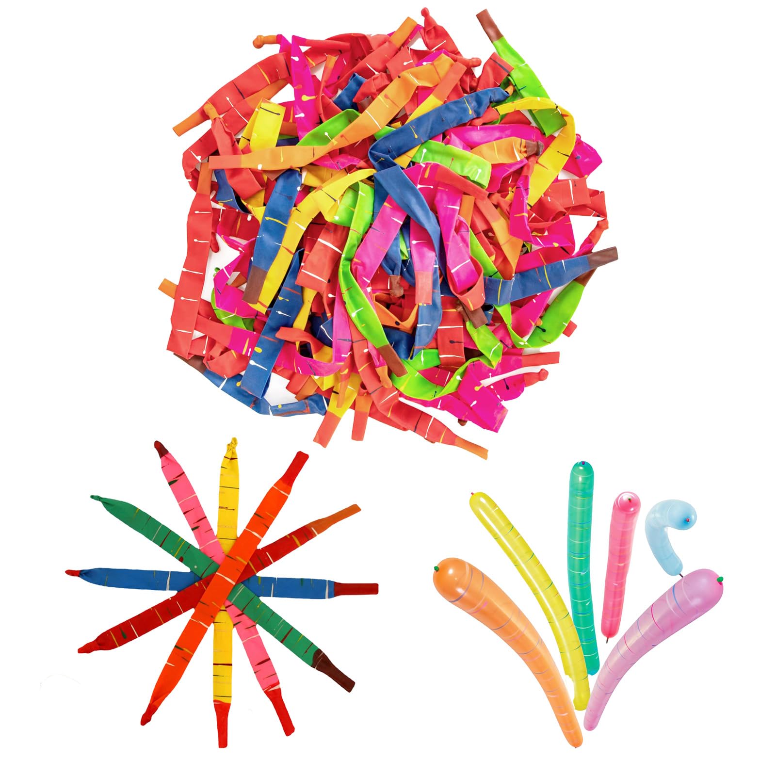 100pk Flying Rocket Balloons Assorted Colours, Flying Balloons, Party Balloons Whistling Balloons Party Bag Fillers for Kids,Noisy Screaming Balloons