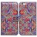 Bcov Case for iPhone SE 2022/iPhone SE 3rd Gen/iPhone SE 2020, Bright Paisley Pattern Wallet Flip Leather Cover Case with Credit Card Slot ID Card Holder Kickstand for iPhone 7/8/SE 2022
