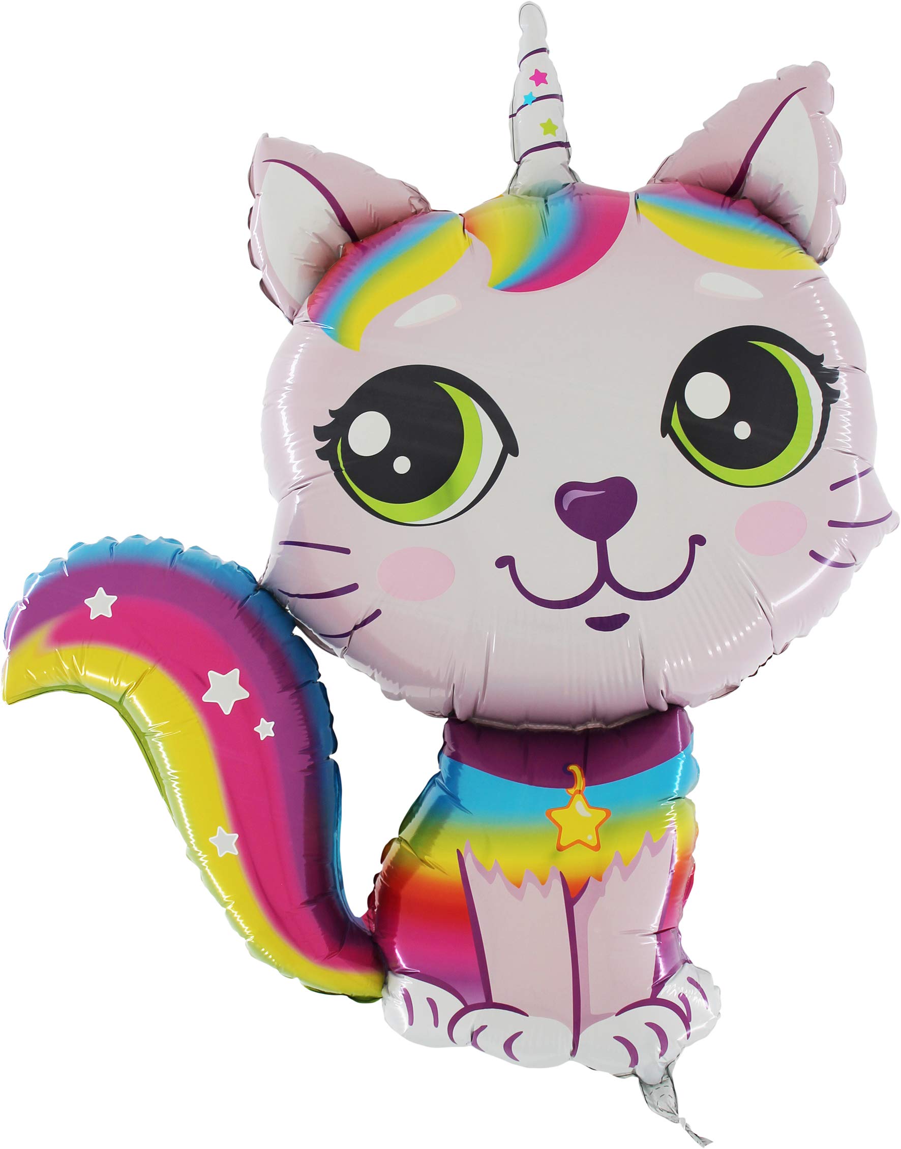 Toyland® 97cm (38") Rainbow Unicorn Cat Foil Balloon - Cry Babies - PINK - Party Decorations
