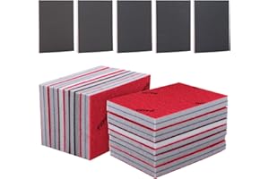 LEONTOOL 20 PCS 3 x 4 Inch Sanding Sponge Pads, Ultra Fine Sanding Block Pads, Soft Foam Hand Sander Block Reusable Wet Dry S