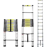 ARCHOM Telescoping Extension Ladder Aluminum Telescopic Foldable Long Extend and Climb Lightweight Ladder EN131 Standard(4.9M