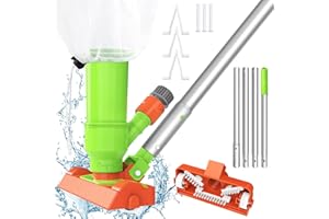 POOLKEY Upgraded 70" Portable Pool Vacuum Cleaner with Unique Lock Catch Design, 4 Section Poles of 70", Handheld Pool Vacuum Jet Cleaner Attaches to Garden Hose for Above Ground Pool Spas Ponds