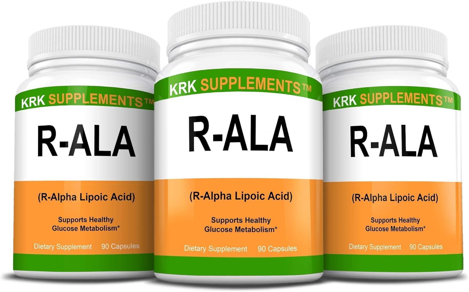 Bundle Combo for 3 Total Bottles of R-ALA R-Alpha Lipoic Acid 200mg KRK Supplements