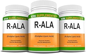 Bundle Combo for 3 Total Bottles of R-ALA R-Alpha Lipoic Acid 200mg KRK Supplements