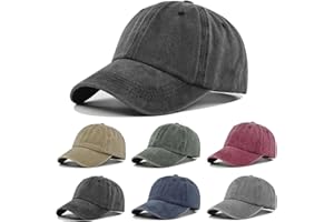 CMONIE 6Pack Unisex Vintage Washed Cotton Baseball Cap Soft Unconstructed Plain Blank Adjustable Size Dad Hat