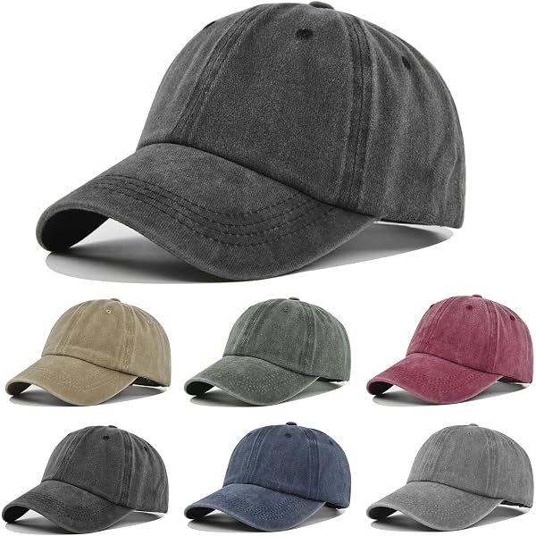 Amazon.com: 9 Pieces Vintage Washed Baseball Cap for Men  display picture 3