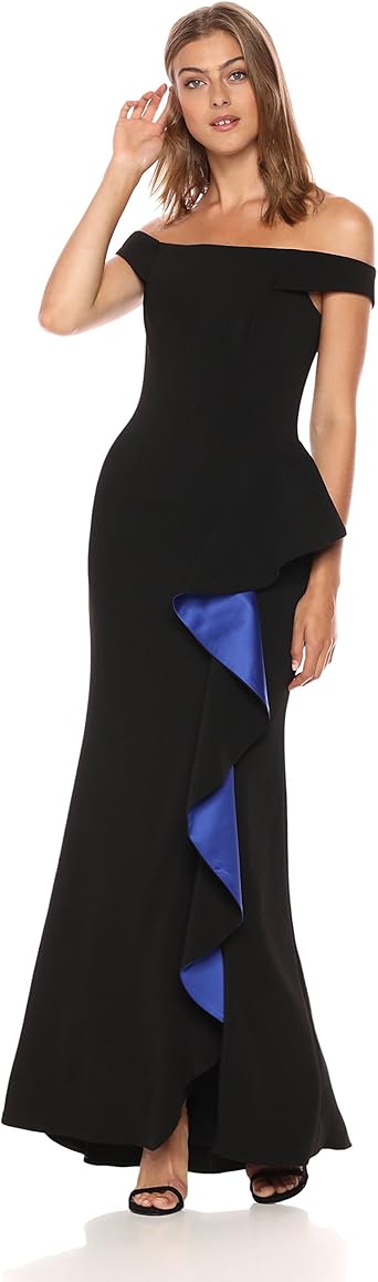 carmen marc valvo infusion ruffle off the shoulder gown