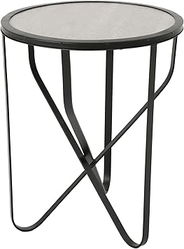Amazon Com Christopher Knight Home Irene Indoor Modern 18 Inch Finish Side Table Light Grey Ceramic Tile Black Metal Furniture Decor