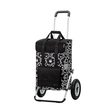 Andersen Shopper Royal mit kugelgelagertem Luftrad 25 cm und 48 Liter Tasche Alba schwarz mit Kühlfach