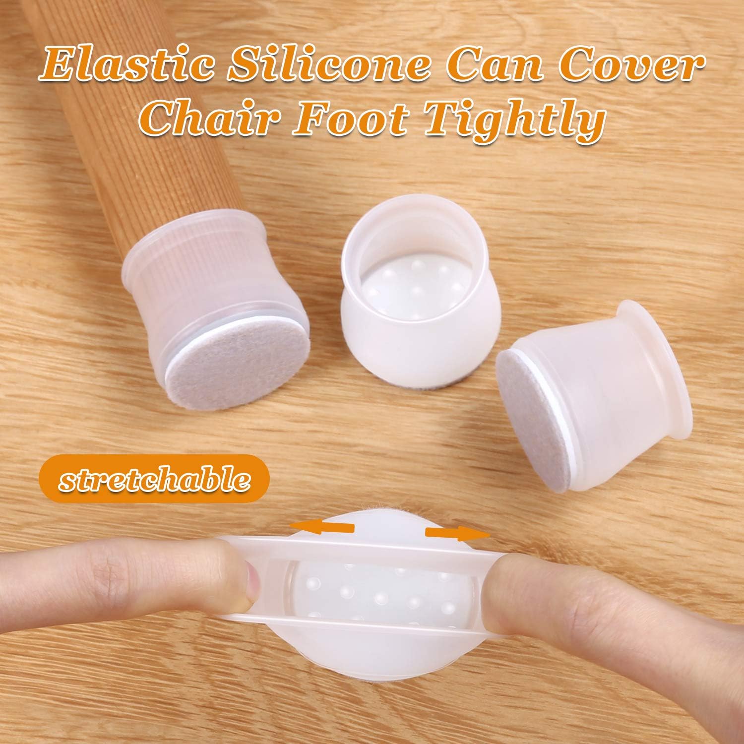 AIRUJIA 24 Pack Round Chair Leg Floor Protectors Furniture Silicone