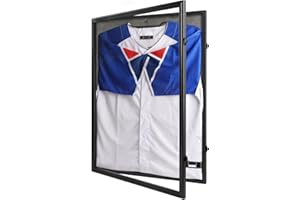 IHEIPYE Jersey Display Frame Case, Large Sport Jersey Shadow Box with UV Protection Acrylic and Hangers for Baseball Basketba
