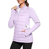 G Gradual Women's Running Fleece Lined Jackets 6 Pockets Lightweight Water Resistant Puffer Jacket for Hiking Travel