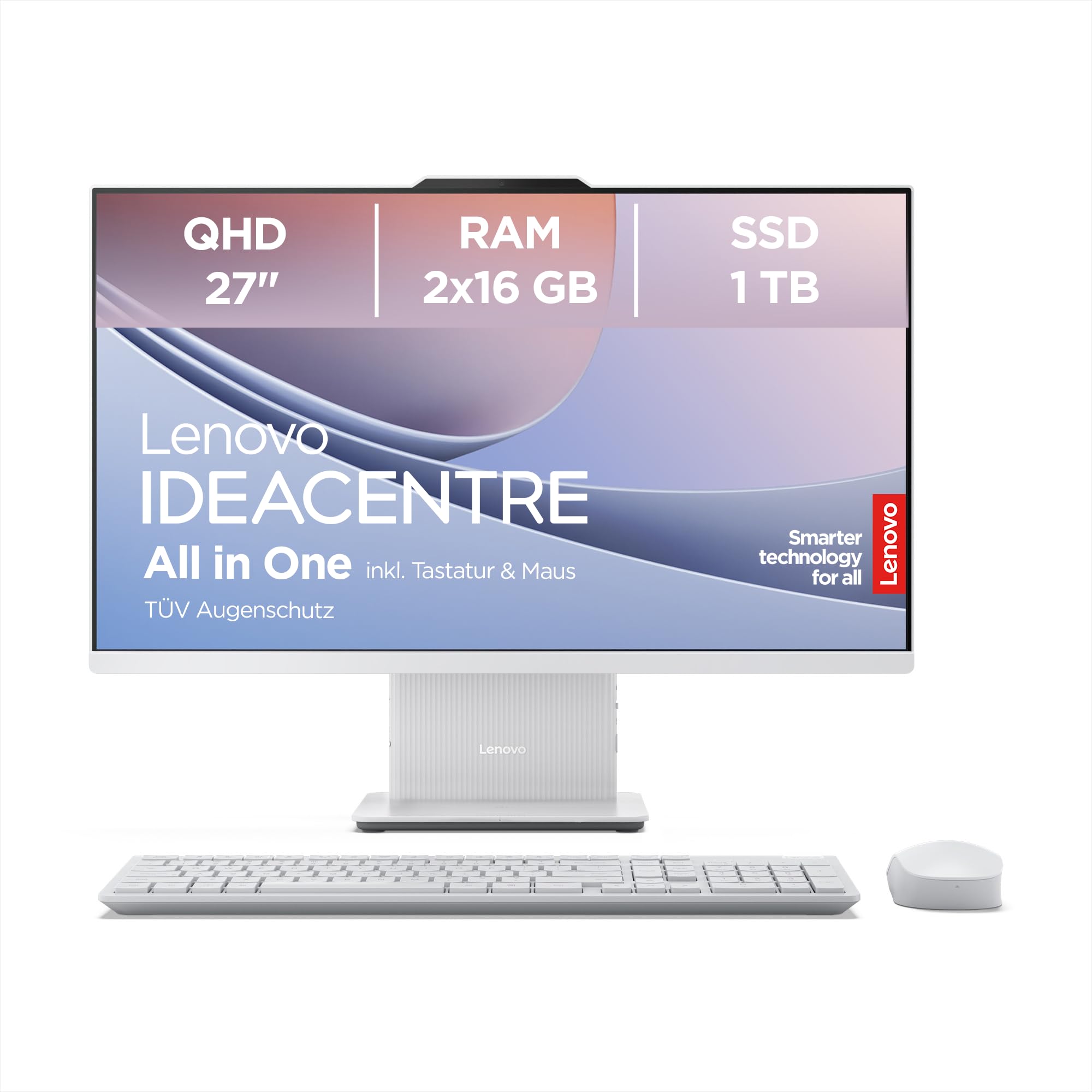 Lenovo IdeaCentre All in One | 27" QHD Display | Intel Core i7-240H | 32GB RAM | 1TB SSD | Intel Grafik | Win11 Home | QWERTZ | grau | inkl. Tastatur & Maus | 3 Monate Premium Care