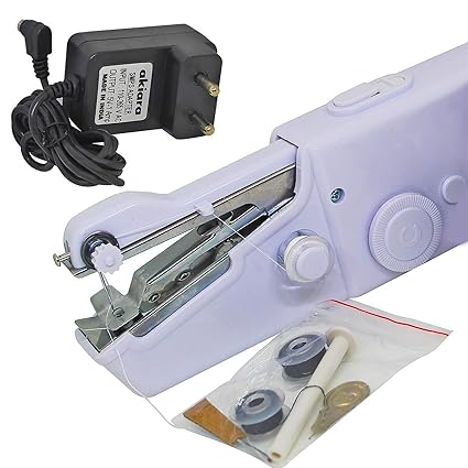 Akiara Electric Hand Sewing Machine for Home | Mini Silai Machine | White | (With Power Adapter)