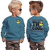 IZYJOY Two Cool Birthday Sweatshirts 2nd Birthday Boy Outfit Toddler Baby Second Bday 2 Year Old Long Sleeve Pullover Shirt