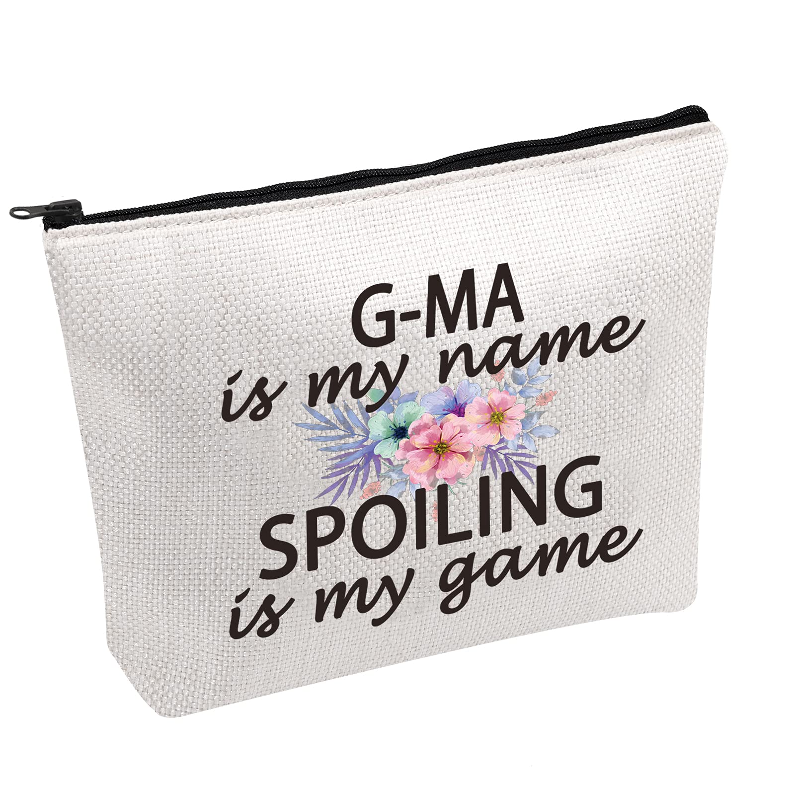 Grandma G-ma Gift G-ma Is My Name Spoiling Is My Game Best G-ma Ever Cosmetic Make Up Storage Bag Gift (G-ma Bag)