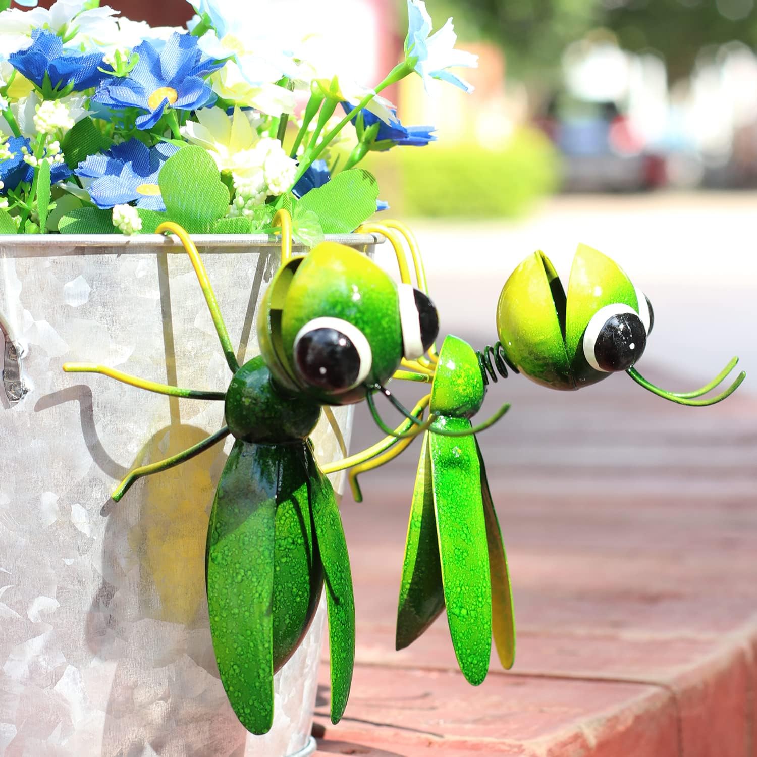 Plaques & Wall Art - Cruis Cuka Metal Yard Art Garden Decor Cute Grasshopper Lawn Ornament ​Hanging Wall Sculpture - Set of 2
