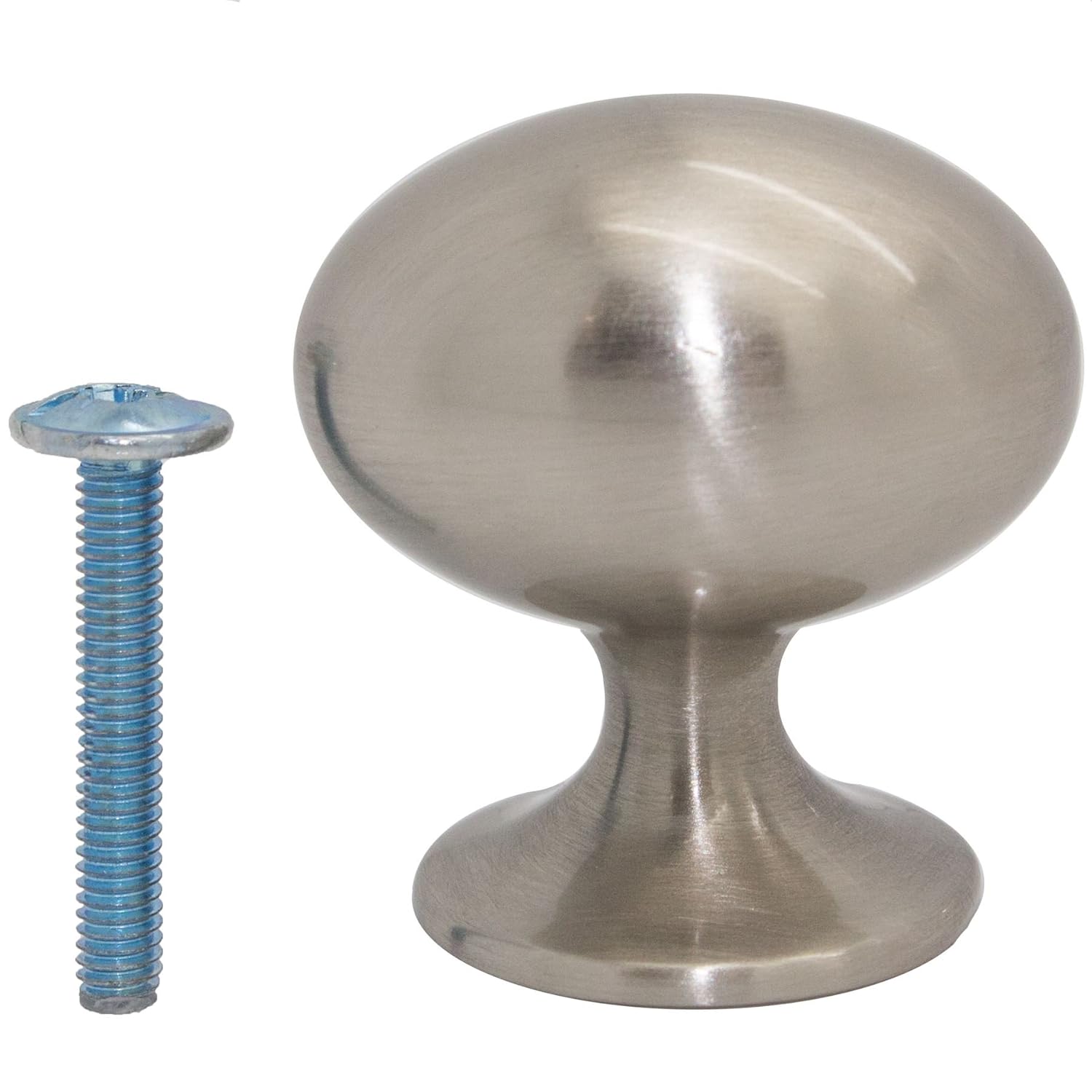 5x Brushed Nickel 35mm Oval Door Knobs Kitchen Cabinet Drawer