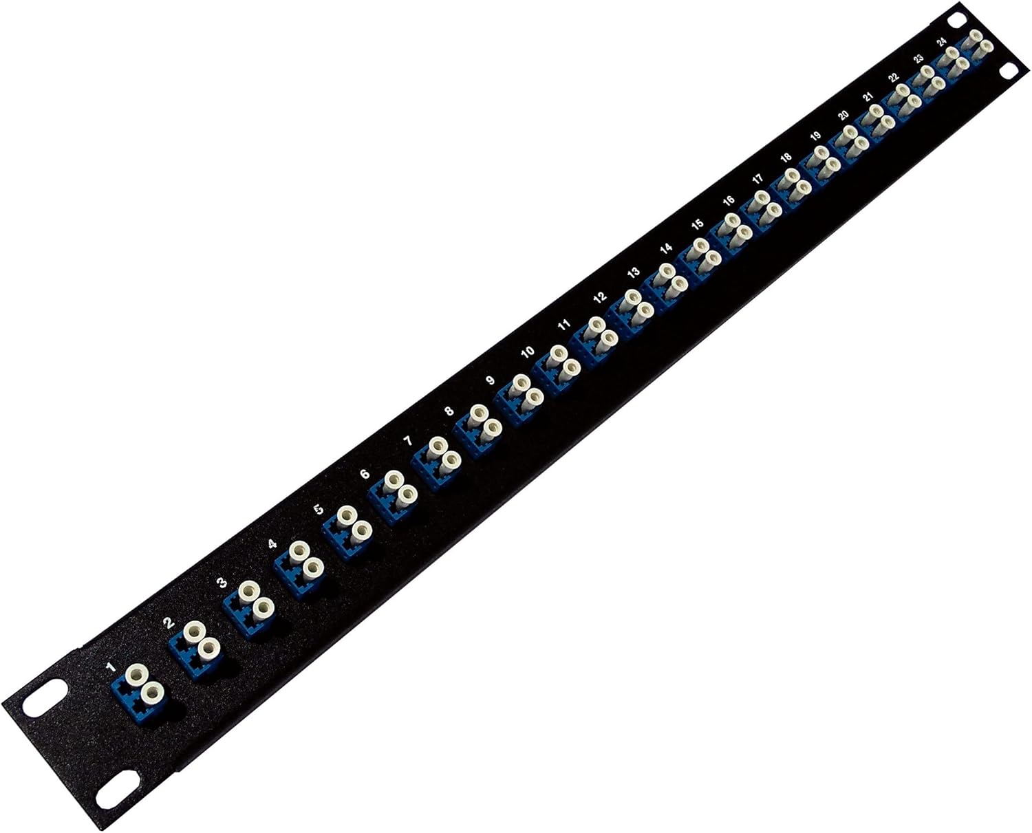 Amazon Com 24 Port Lc Fiber Patch Panel Singlemode Blue Couplers Loaded 1u 19 Home Audio Theater