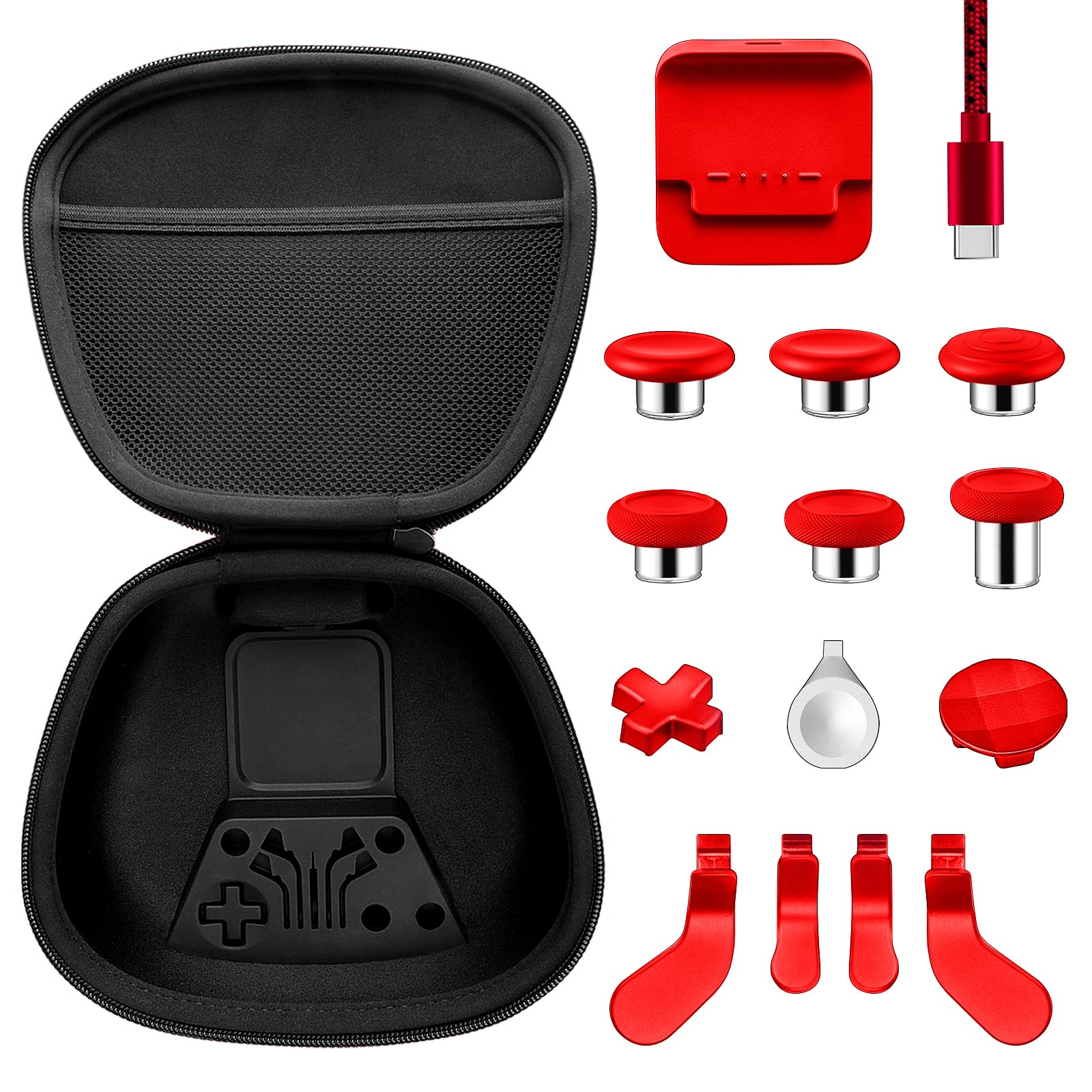 Photo 1 of ***MISSING PARTS***
Vanpark Complete Component Pack for Xbox Elite Controller Series 2 Core?Accessories Include 1 Carrying Case, 1 Charging Dock&Cable, Metal 6 Joysticks, 4 Paddles, 2 D-Pads, 1 Adjustment Tool(Red)