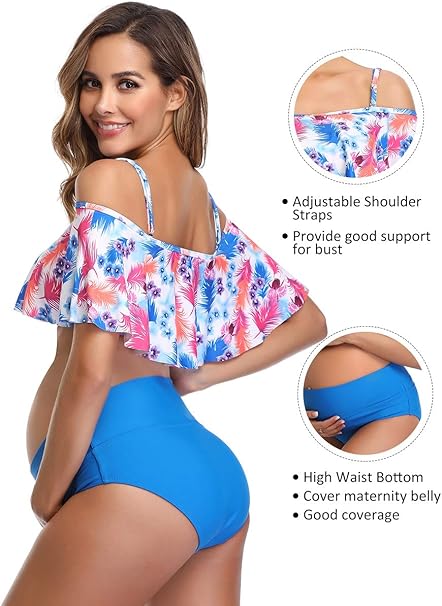 high waisted swimsuit pregnant