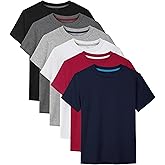HoeVou 6 Pack Boys Shirts Cotton Short Sleeve T-Shirts for Boys Kids Tees Clothes Summer Tops
