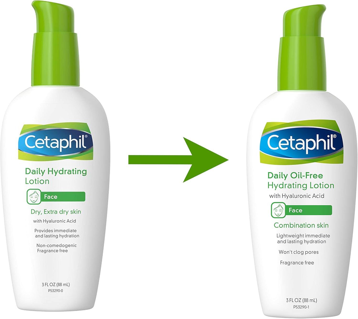 Cetaphil Daily Oil-Free Hydrating Lotion with Hyaluronic Acid, 3.0 Fluid Ounce : Beauty