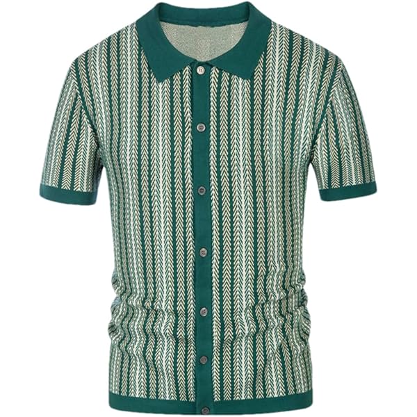 Amazon.com: Knit Short Sleeve Polo Shirt Casual Streetwear Lapel