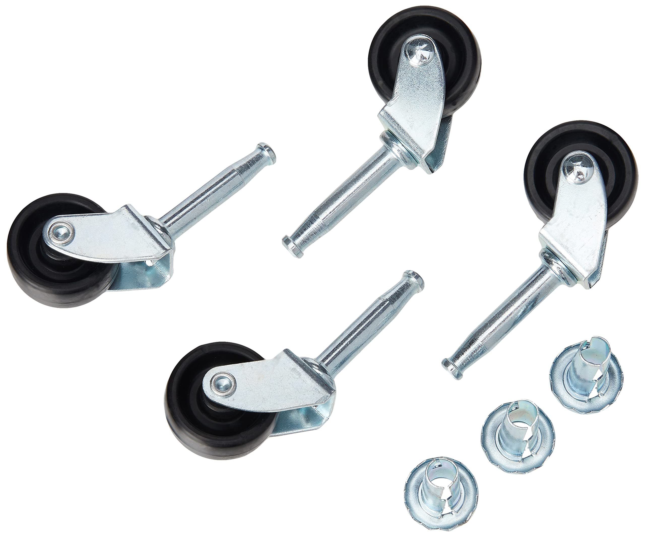 Merriway® BH01550 (4 Pcs) 30mm (1.1/4 inch) Single Wheel Swivel Castors Casters, Socket Grip Neck Stem Fix - Pack of 4 Pieces