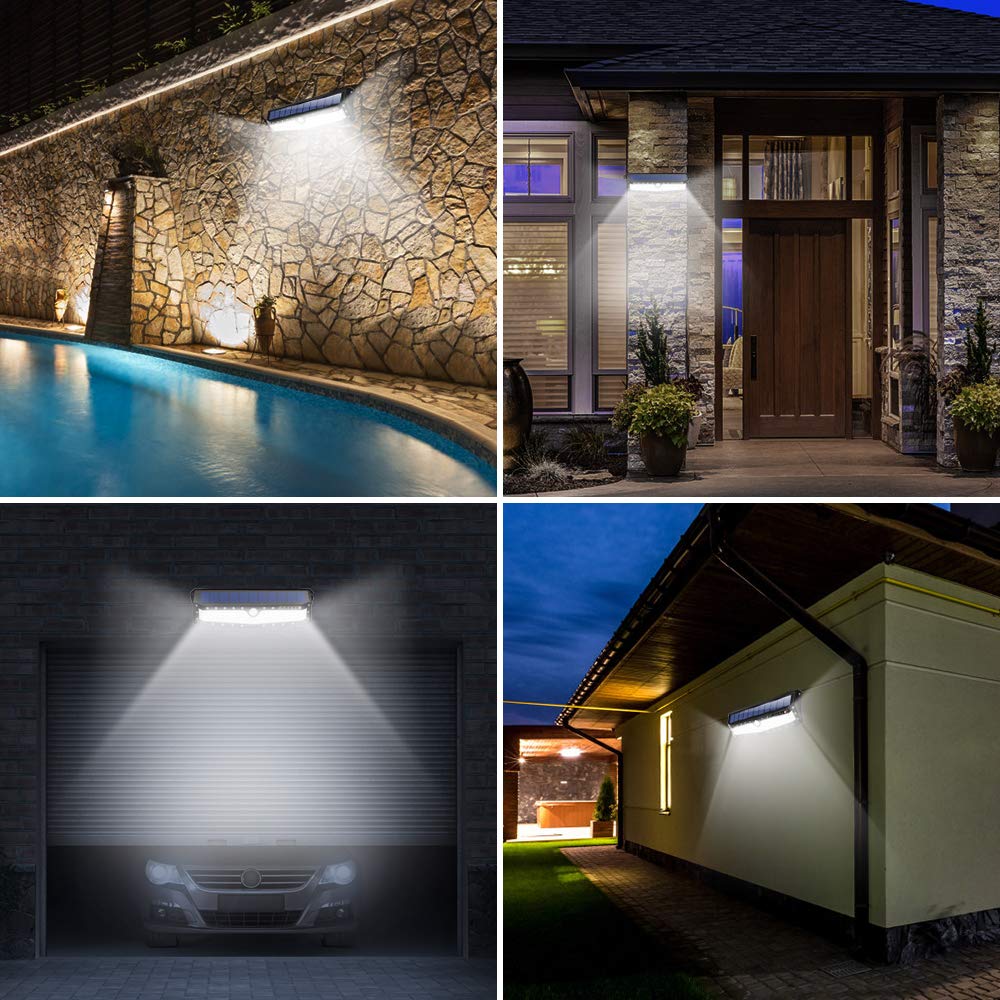 Solar Security Lights Outdoor，79 LED Motion Sensor Super Bright Wall Lights,4 Lighting Modes,Weatherproof, Wide Angle for Yard, Driveway, Garage, Pathway,Garden,Solar and USB Powered