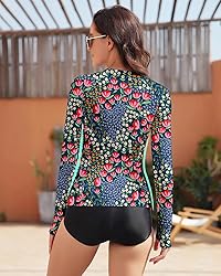 WOWENY Women Rash Guard Long Sleeve Swimsuit Top