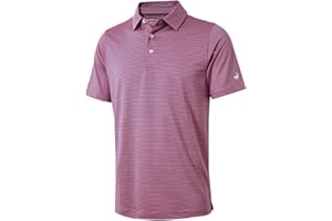 MICHEL ROUEN Golf Shirts for Boys Short Sleeve Moisture Wicking Dry Fit Performance Kids Youth Sport Striped Boys Polo Shirts