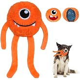 Fida Dog Toys for Aggressive Chewers, 3 in 1, Tough Squeaky Ball, Orange | No-Stuffing Plush Toy with Hidden Chew Ball Inside, Interactive Rip-and-Reveal Play for Small, Medium &amp; Large Dogs, Gift Box