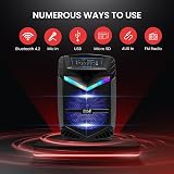 Pyle Portable Bluetooth Karaoke Machine 1200W Speaker System 38cm Subwoofer view 3