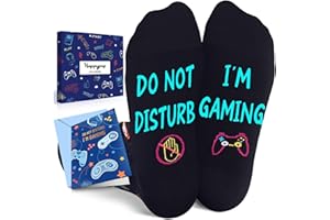 HAPPYPOP Gamer Gifts for Teens Boys - Video Game Socks for Kids 4-18, Gifts with Greeting Card