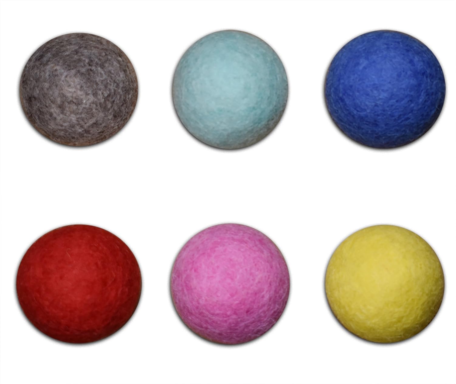 Comfy Pet Supplies Set of 6-100% Wool Felt Ball Toys for Cats and Kittens, Handmade Colorful Eco-Friendly Cat Wool Balls (4cm, Gray Mint Blue Red Pink Yellow) : Pet Supplies