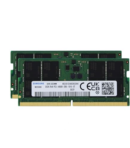 Samsung 32GB DDR5 4800MHz PC5-38400 CL40 SODIMM 2Rx8 Dual Rank 1.1