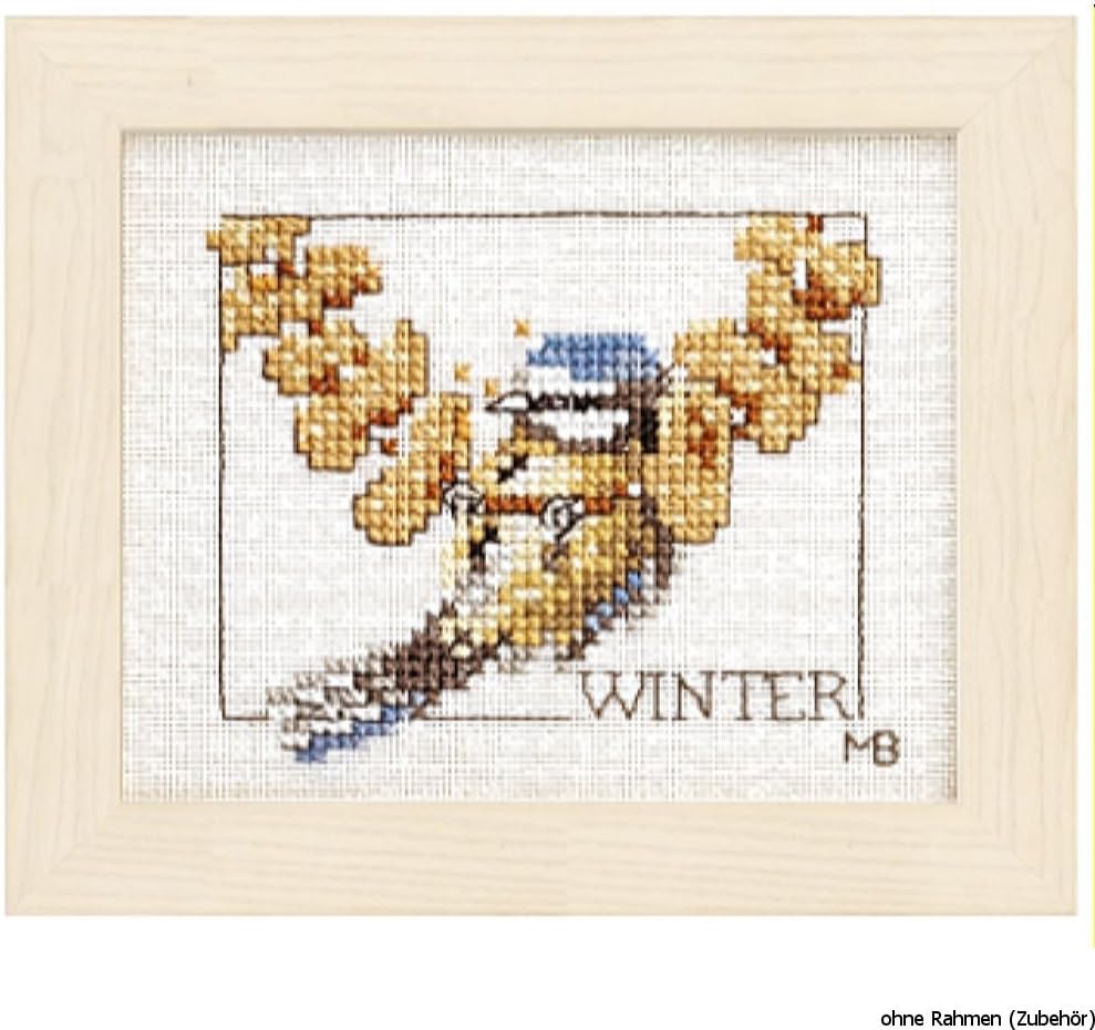 Lanarte Vervaco PN-0007953 | Four Seasons Set of 4 Counted Cross Stitch Kit | 8 x 10cm