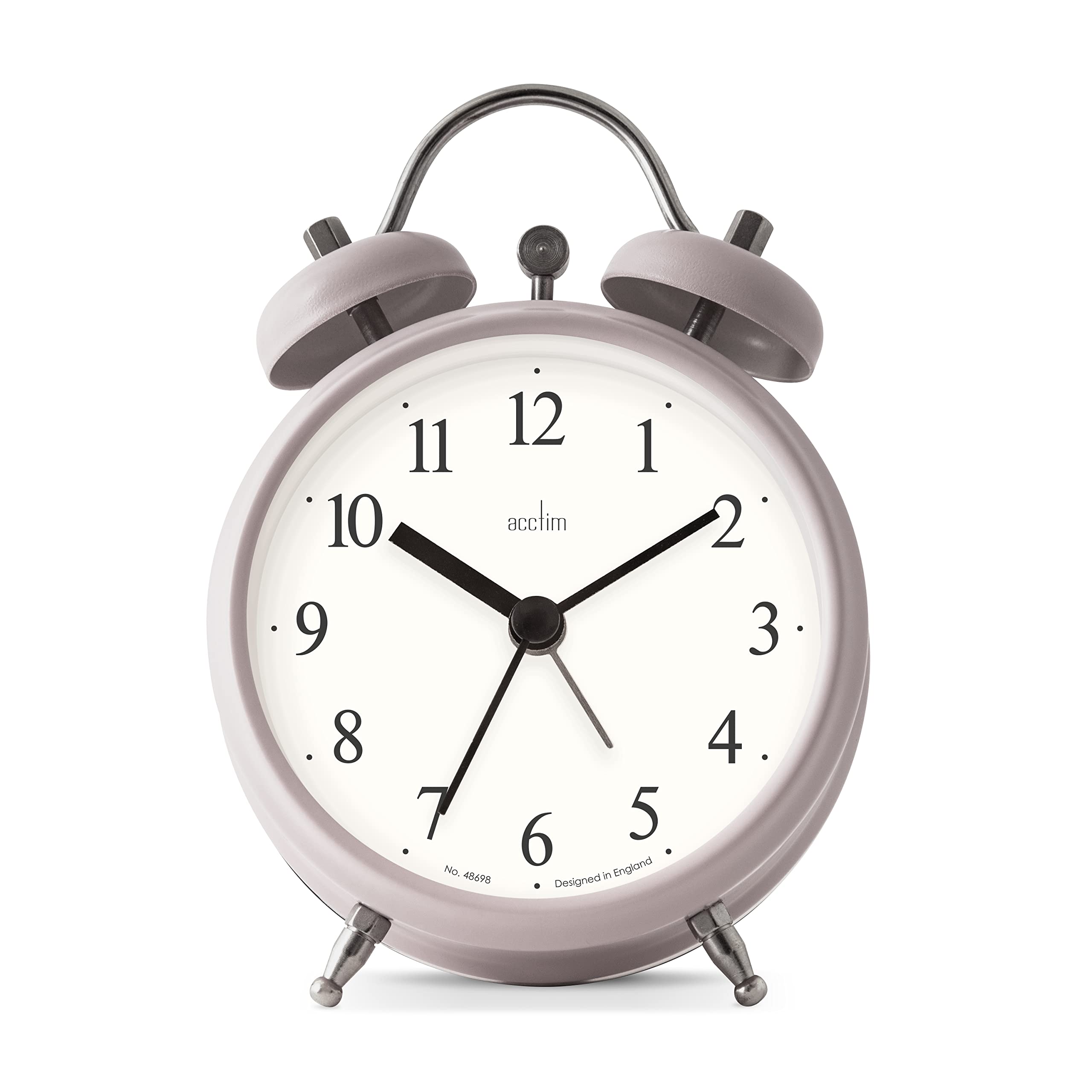 Acctim Haven Analogue Faux Double Bell Small Alarm Clock (Mocha)