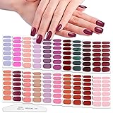 WOKOTO 20 Sheets Pink Nail Stickers Full Nail Wraps
