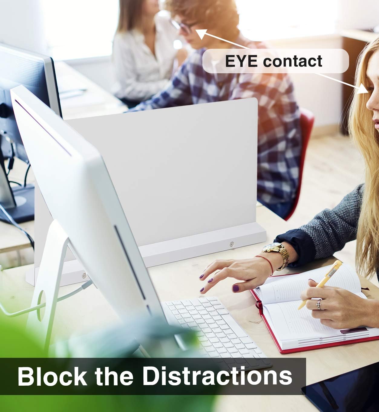 J JACKCUBE DESIGN Acrylic Desk Divider, Office Partition Board, Privacy Panel, Sneeze Guard Desktop Accessories for Classroom Cubicle Table Clear Boards 23.03 x 12 inches -MK529B : Office Products