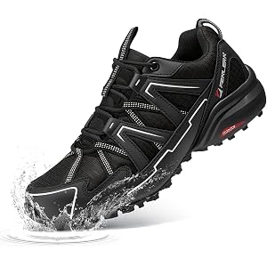 FENLERN Men's Waterproof Trail Running Shoes - Lightweight Breathable Non-Slip Hiking Sneakers for Outdoor Sports
