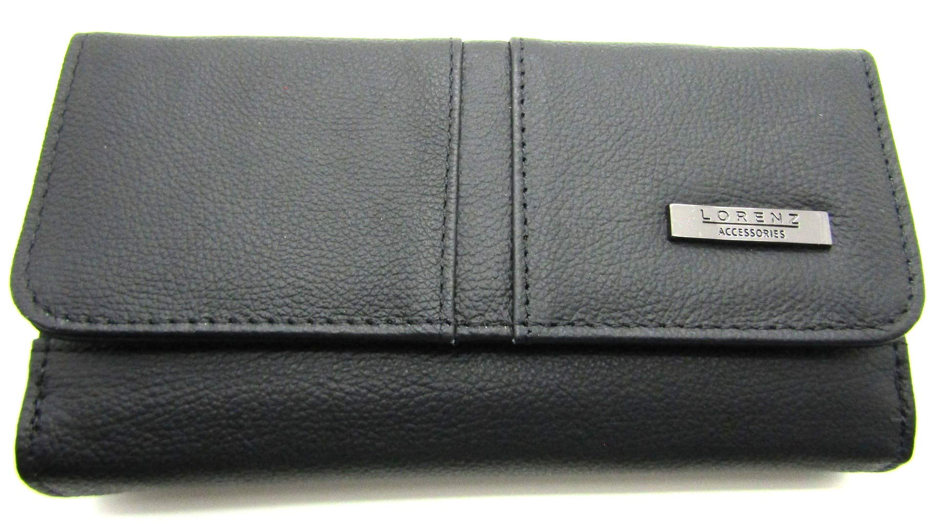 Lorenz Ladies Large Black Leather Purse RFID Protected Safe