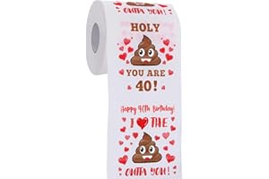 AOZITA 40th Birthday Gifts for Women, Men, Her, Him - Happy Prank Toilet Paper - 40th Birthday Decorations, Party Supplies Favors - 40 Years Old Funny Gag Gift Ideas, Novelty Bday Present for Friends, Family